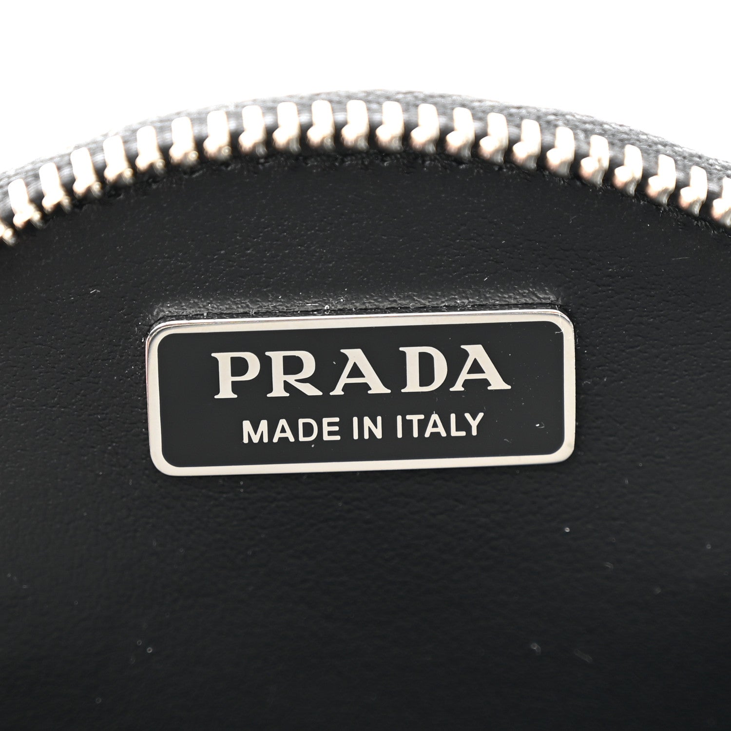 Prada Spazzolato Round Chain Coin Crossbody Pouch Argento 6 of 11
