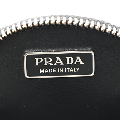 Prada Spazzolato Round Chain Coin Crossbody Pouch Argento 6 of 11