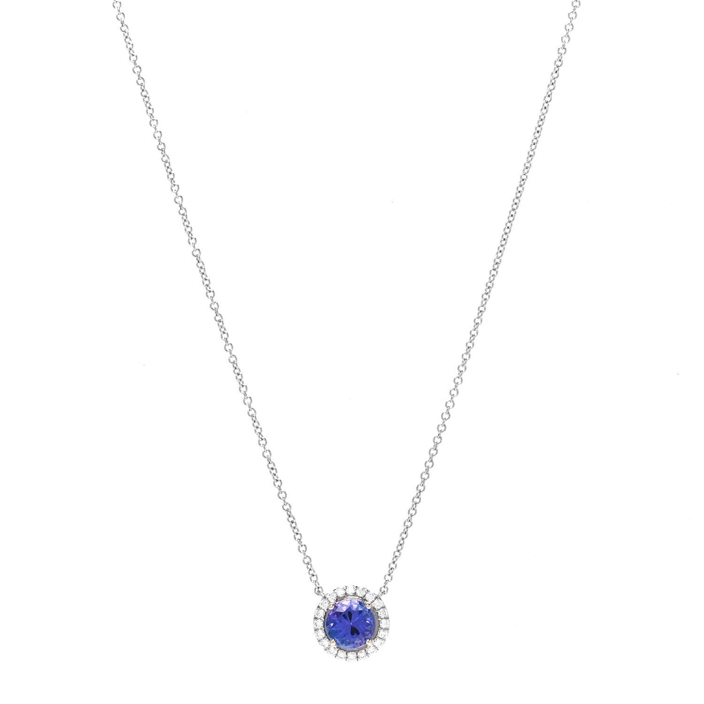 Platinum Diamond Tanzanite Soleste Pendant Necklace