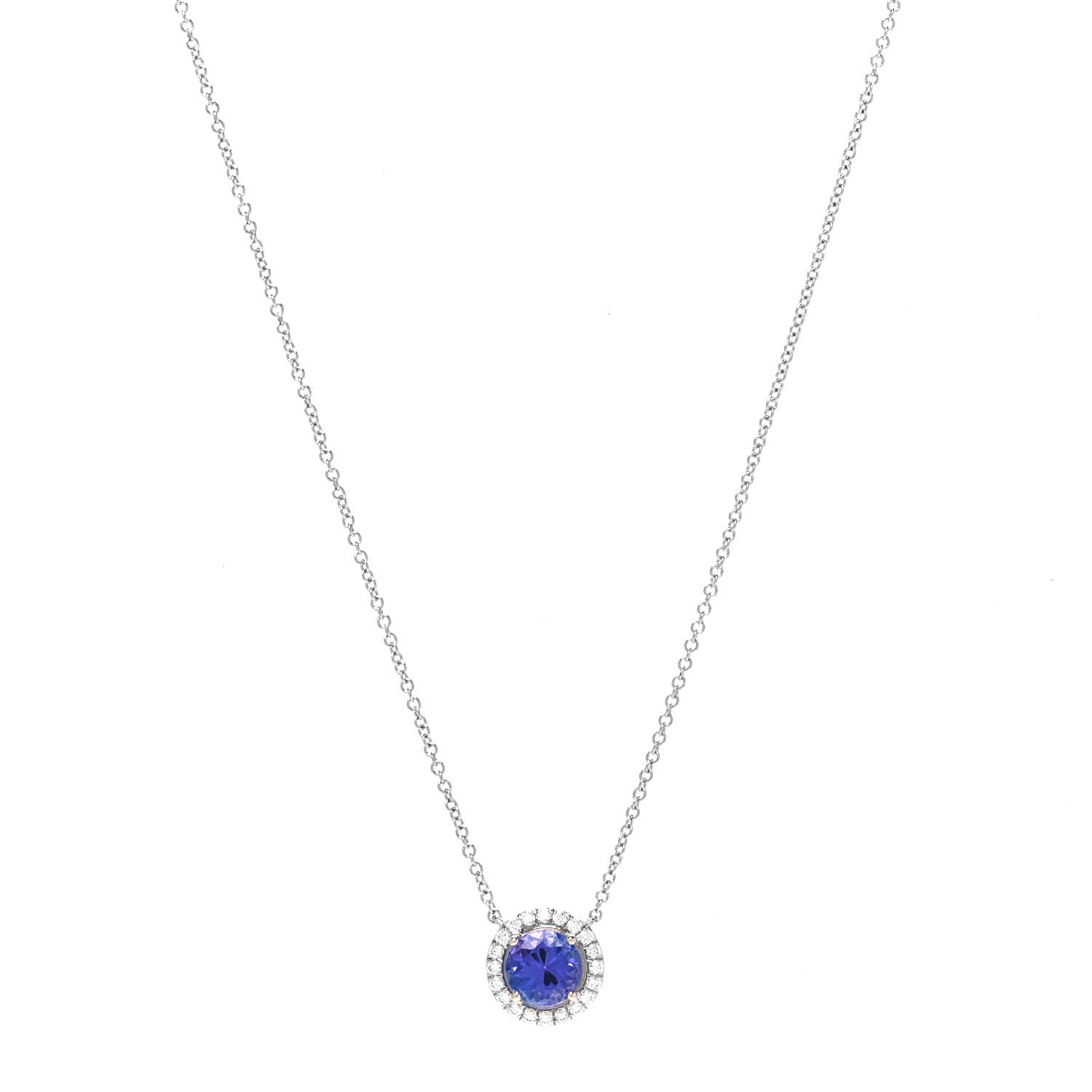 Tiffany Platinum Diamond Tanzanite Soleste Pendant Necklace 1 of 5