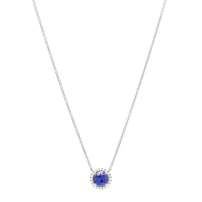 Tiffany Platinum Diamond Tanzanite Soleste Pendant Necklace 1 of 5