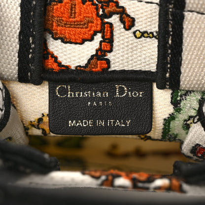 Christian Dior Canvas Embroidered Pixel Zodiac Mini Book Tote Phone Bag Latte Multicolor 6 of 9