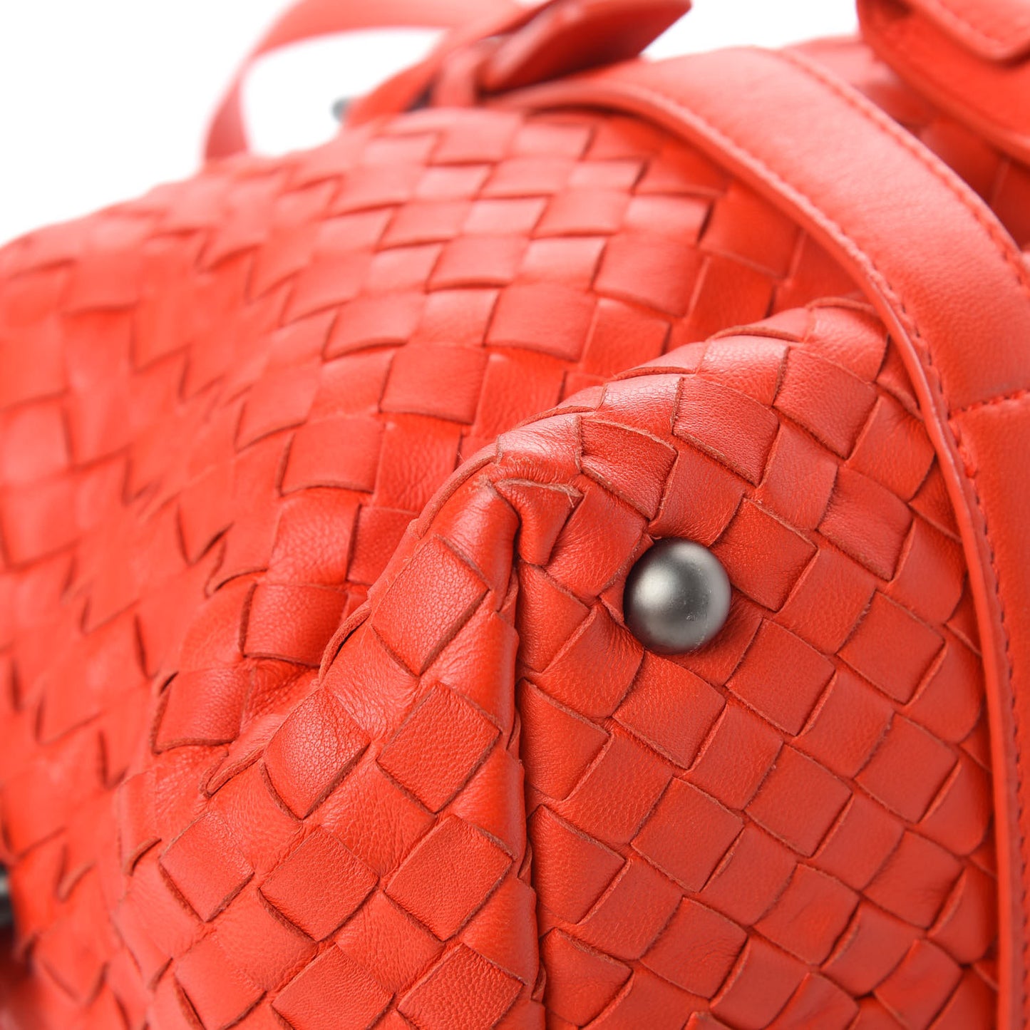 Nappa Intrecciato Montaigne Rings Satchel Red
