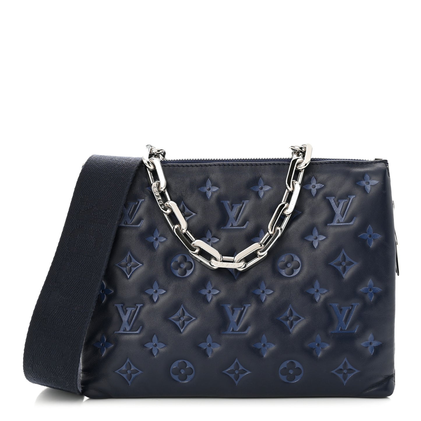 Lambskin Embossed Monogram Coussin PM Navy