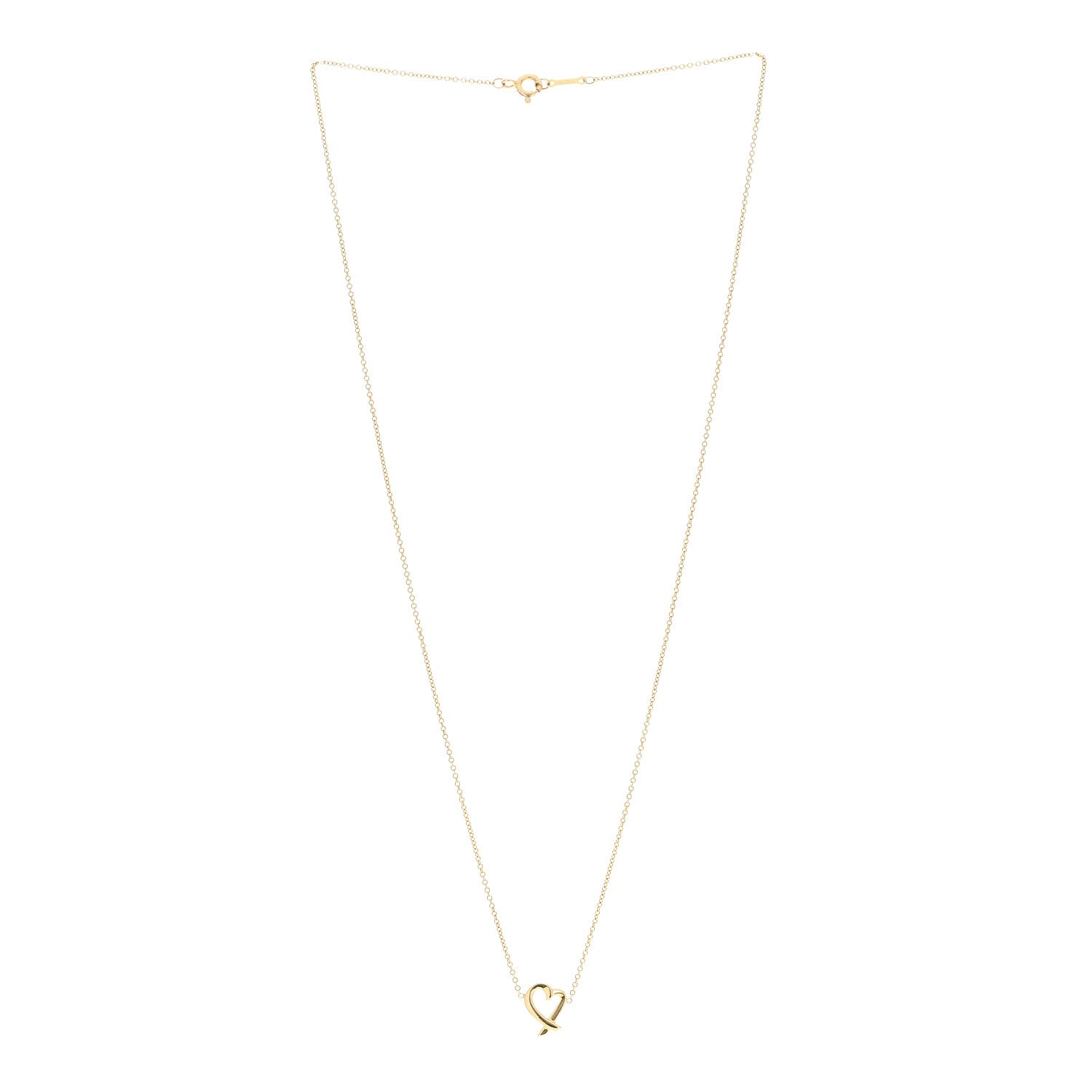 Tiffany 18K Yellow Gold Mini Paloma Picasso Loving Heart Pendant Necklace 3 of 5