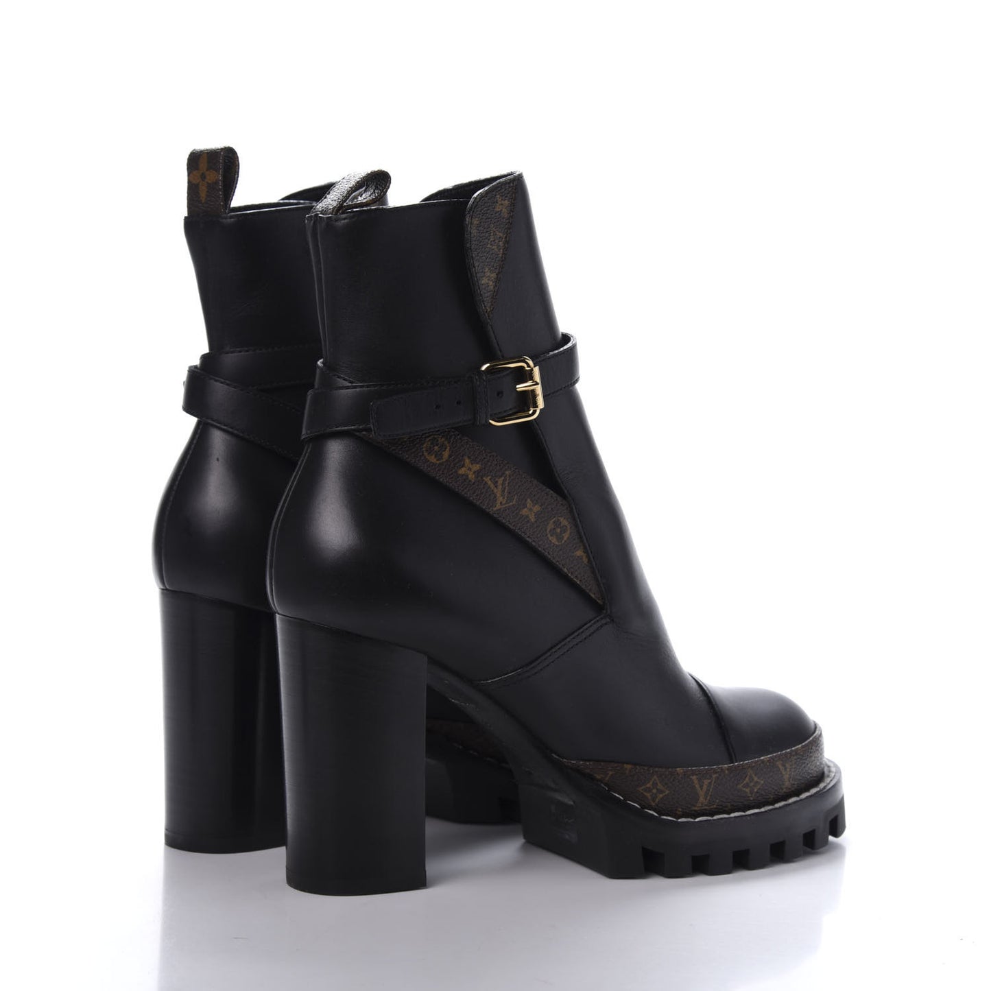 Calfskin Monogram Star Trail Ankle Boots 39 Black