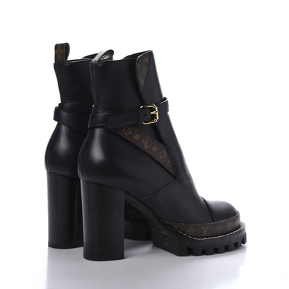 Louis Vuitton Calfskin Monogram Star Trail Ankle Boots 39 Black 4 of 8