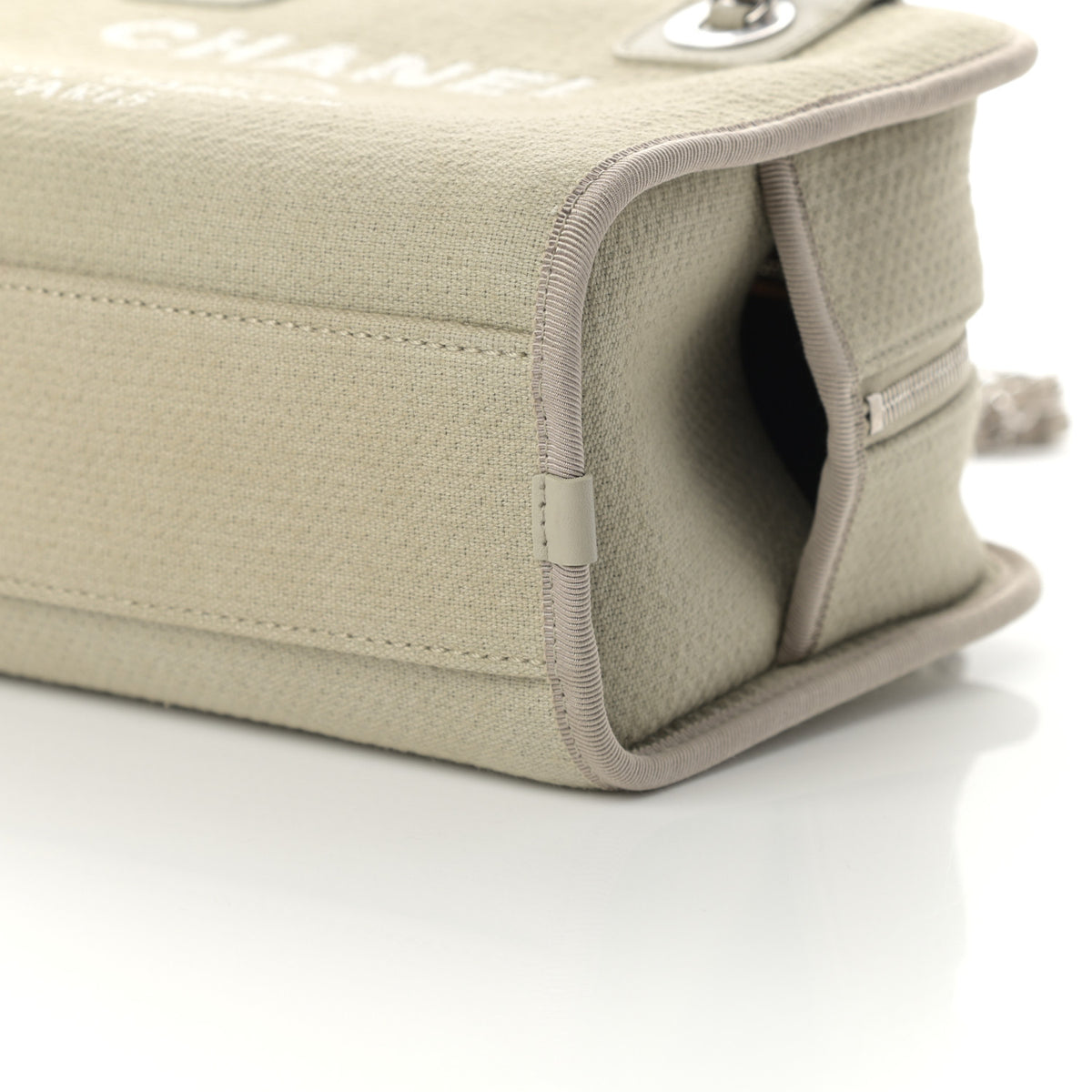 Canvas Deauville Bowling Bag Beige