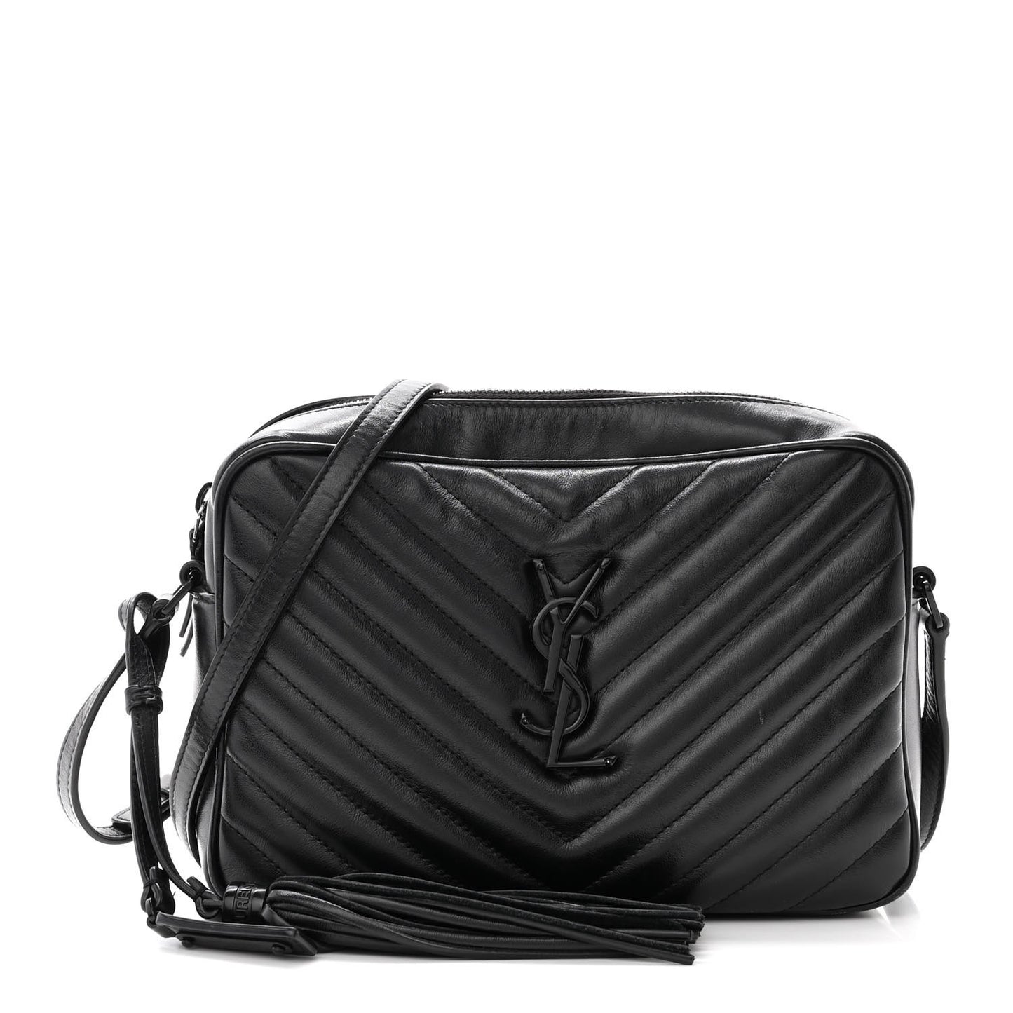 Calfskin Matelasse Monogram Monochrome Lou Camera Bag Black