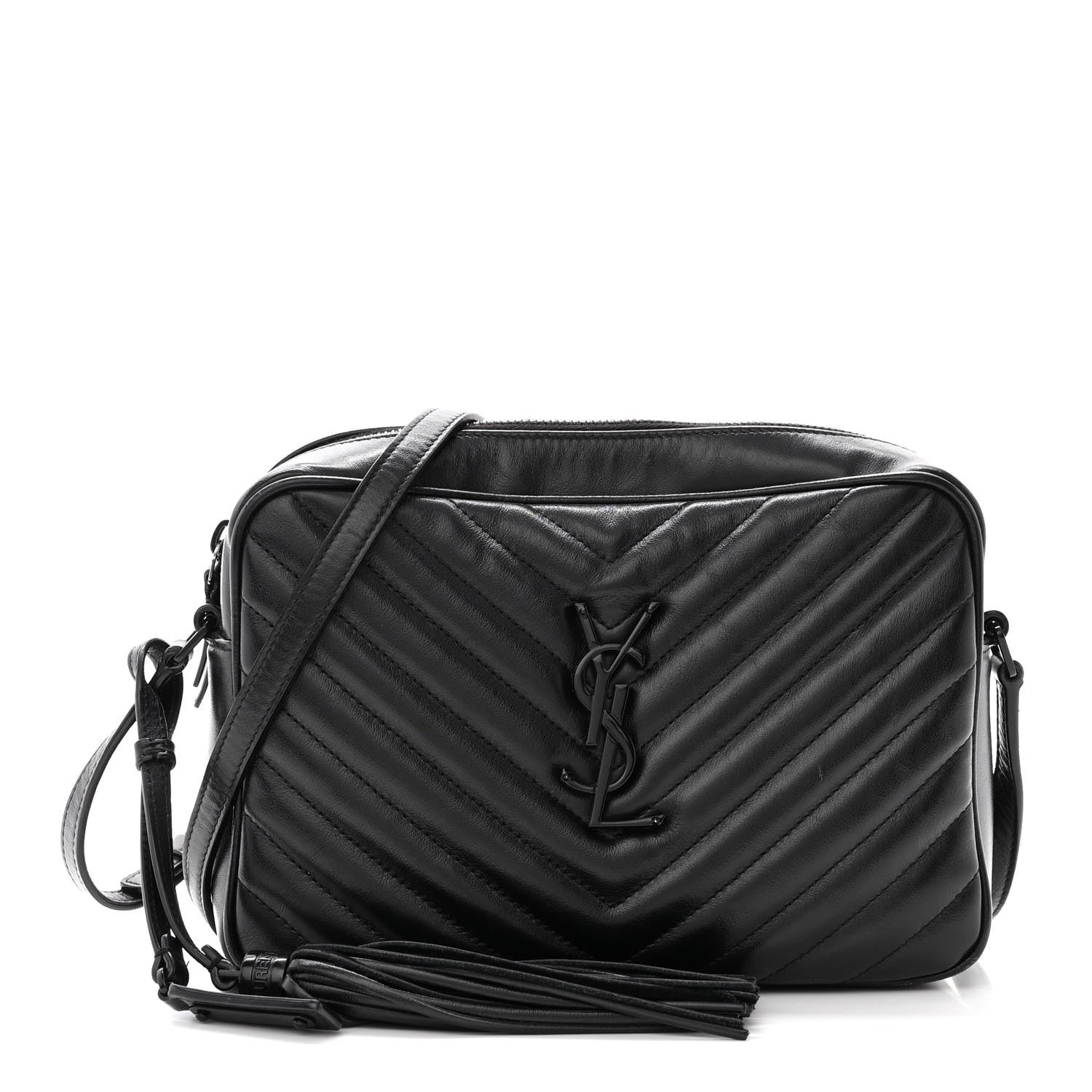 Saint Laurent Calfskin Matelasse Monogram Monochrome Lou Camera Bag Black 1 of 13