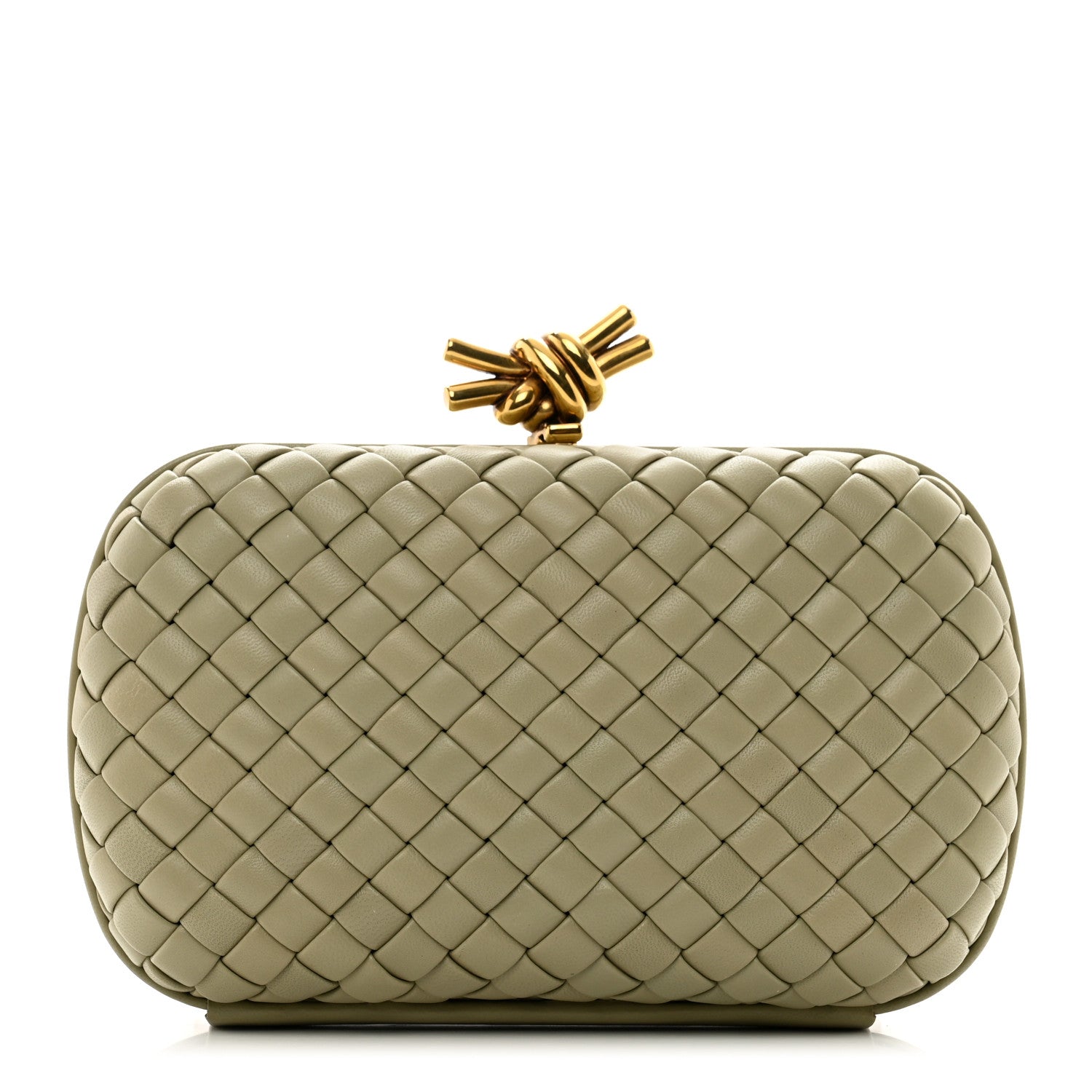 Bottega Veneta Intrecciato Minaudiere Knot Clutch Travertine 1 of 6