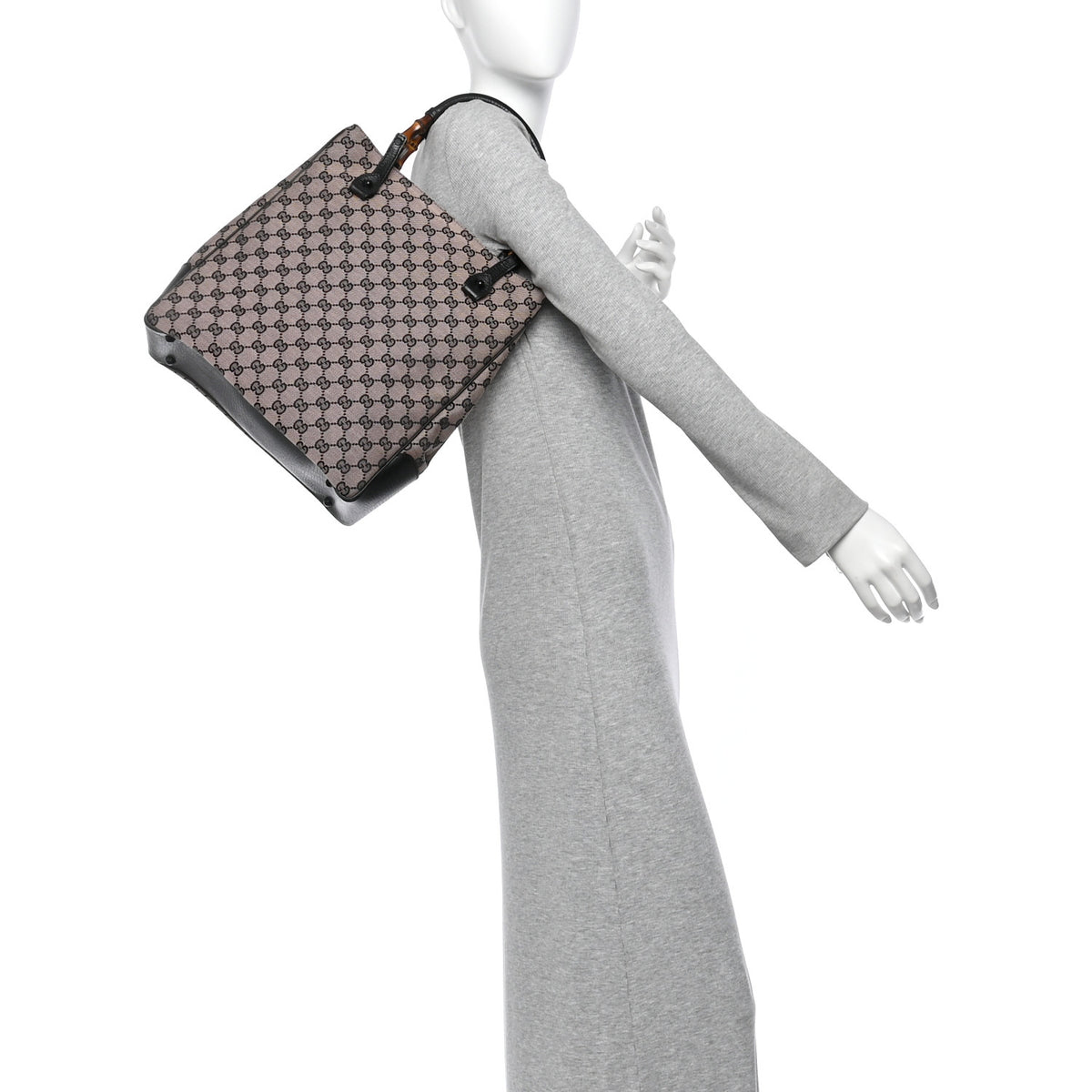 Monogram Bamboo Handle Bag Pink