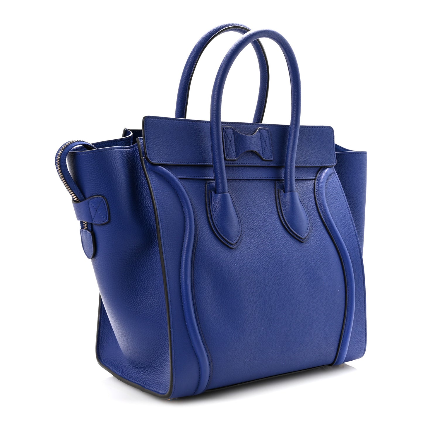 Drummed Calfskin Mini Luggage Indigo