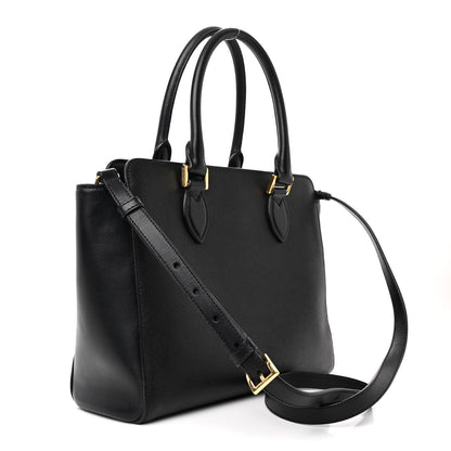 Prada Saffiano Soft Calfskin Small Zippered Tote Black 3 of 14
