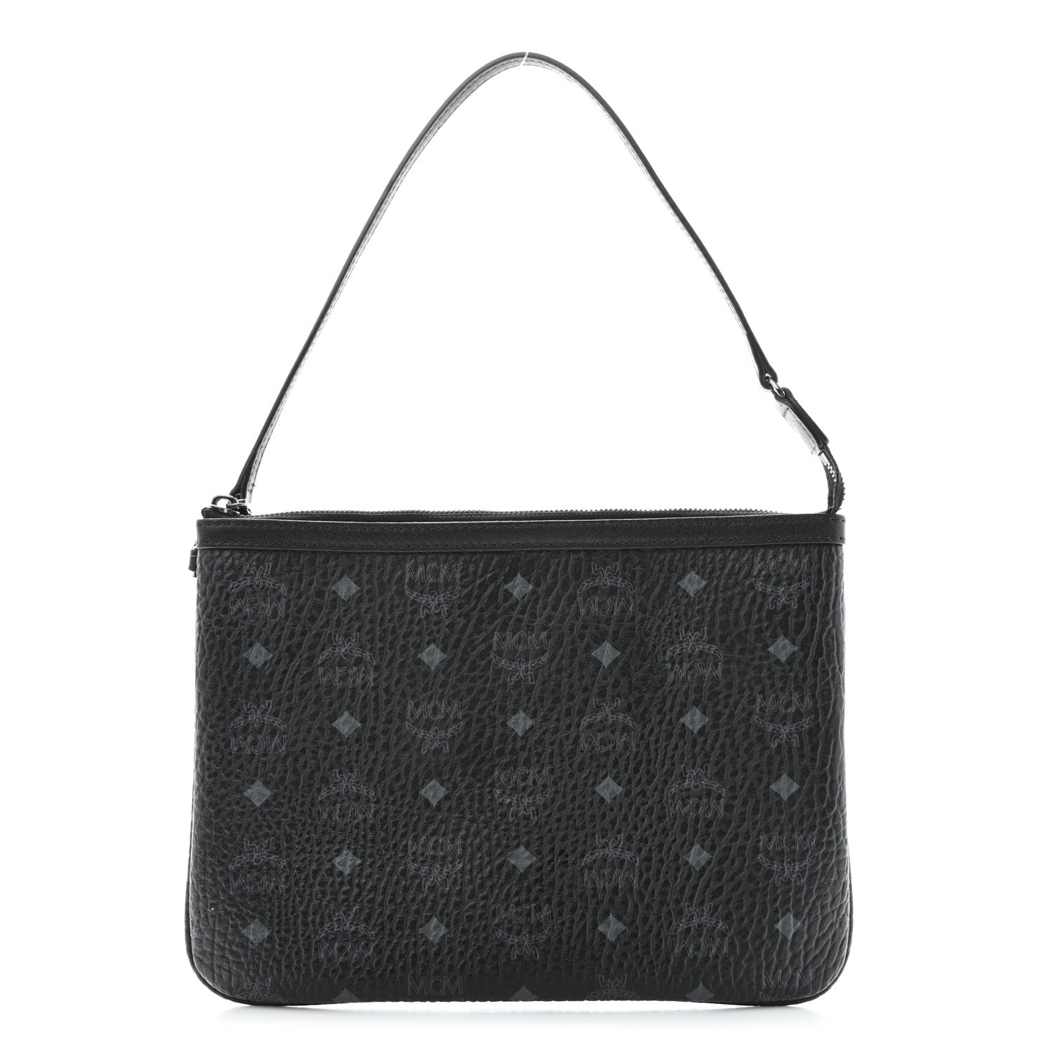 MCM Visetos Liz Shopper Tote Pouch Black 1 of 7