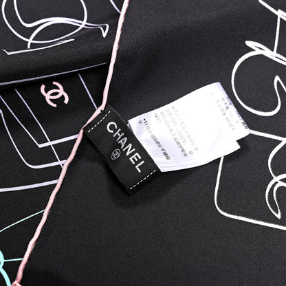 Chanel Silk CC Square Scarf Black Multicolor 3 of 4