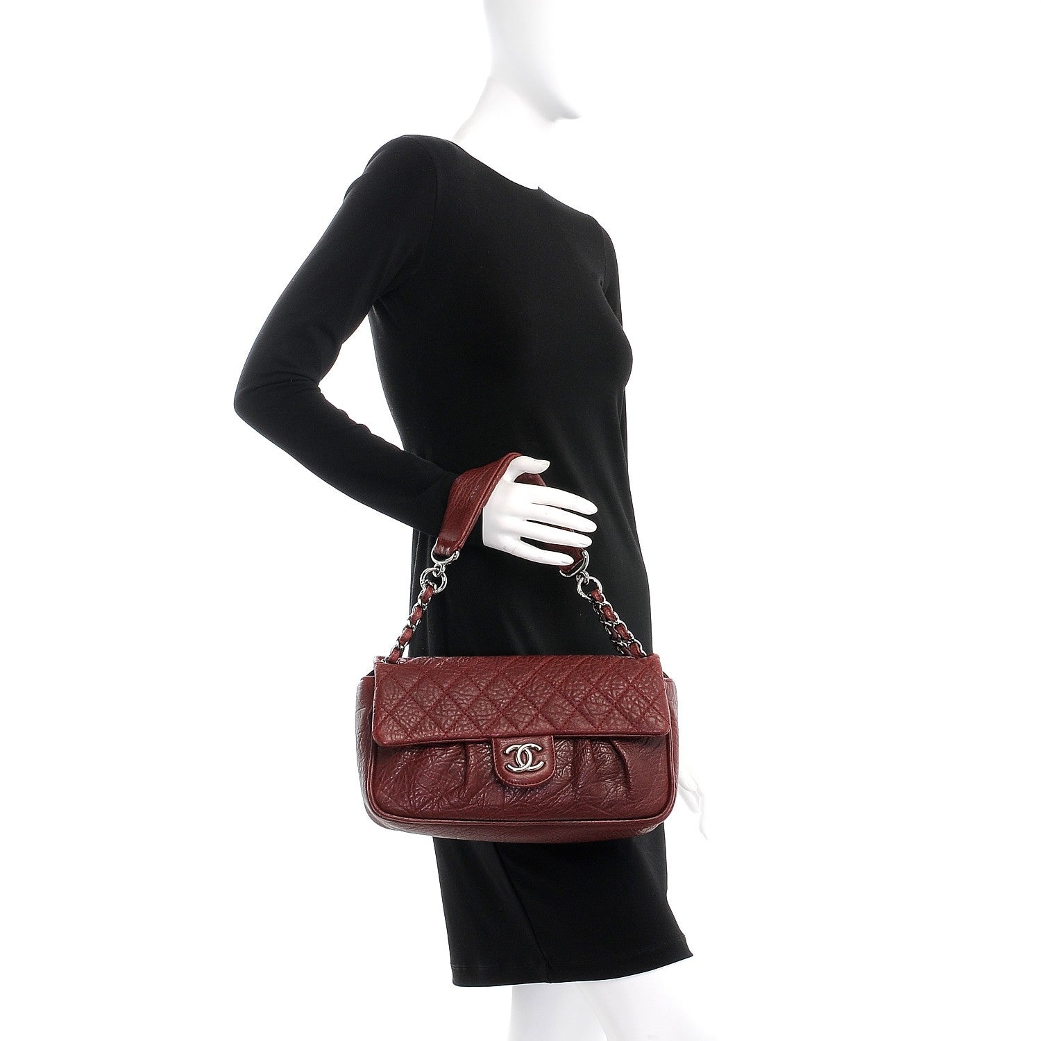 Chanel Distressed Lambskin Quilted Flap Bordeaux 2 of 8