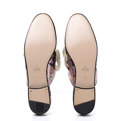 Gucci Iridescent Brocade Pearl Bow Womens Princetown Slippers 41 Black Pink 5 of 9