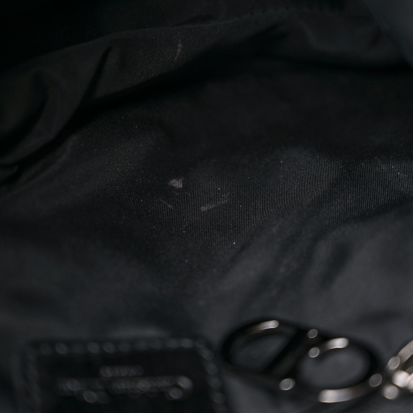 Canvas Patent Calfskin Saddle Bag Black