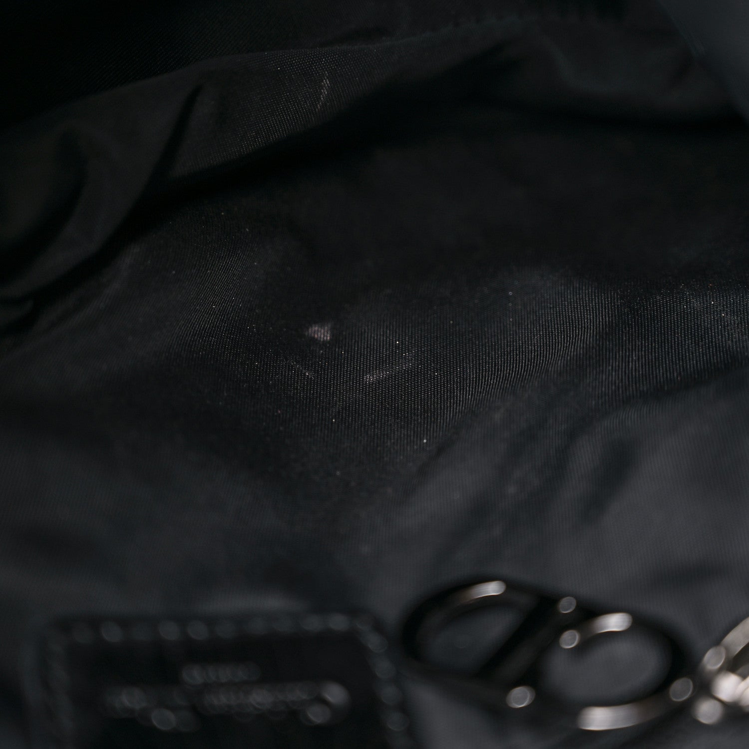 Christian Dior Canvas Patent Calfskin Saddle Bag Black 10 of 13