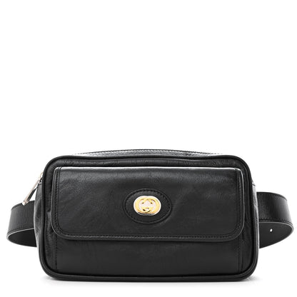 Gucci Fluffy Calfskin Morpheus Belt Bag 80 32 Black 1 of 10