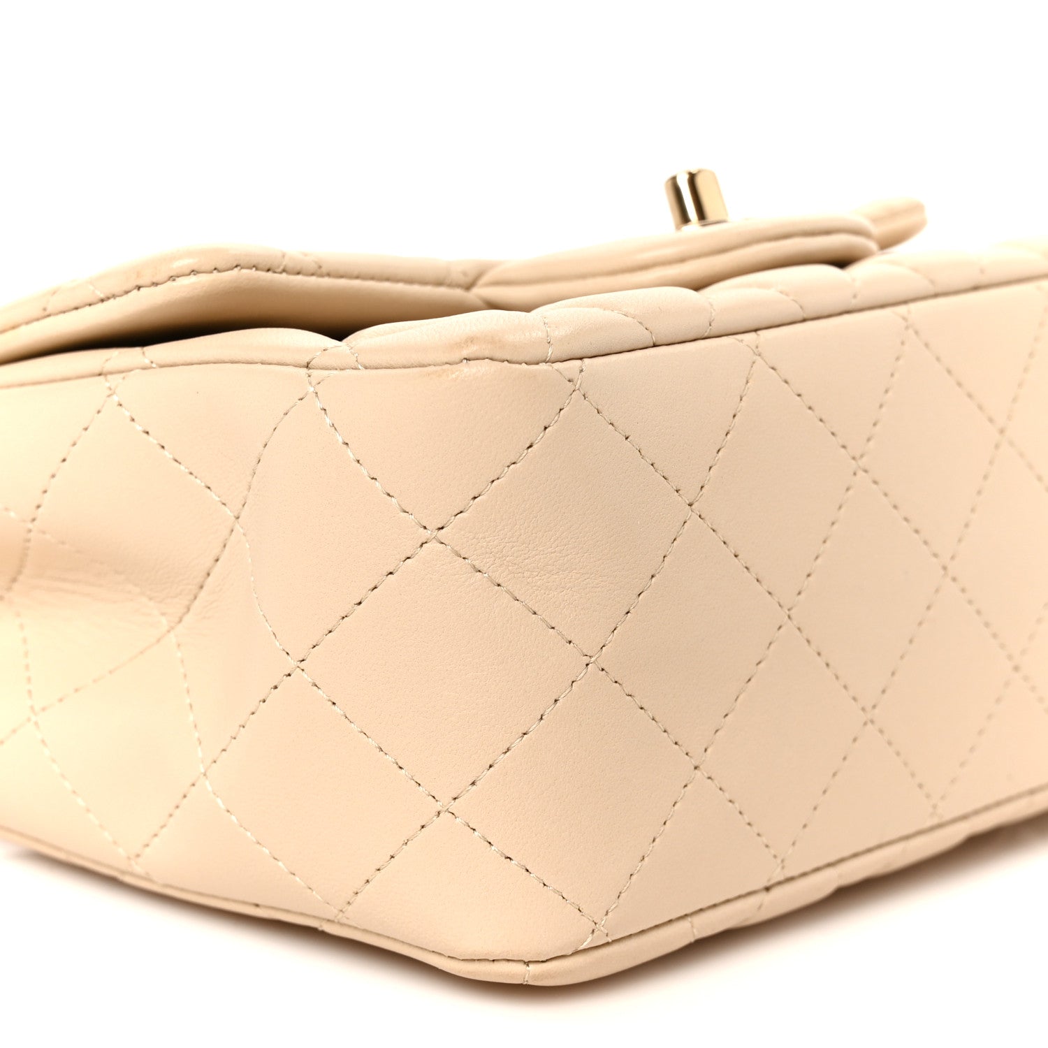 Chanel Lambskin Quilted Mini Square Flap Beige 10 of 12