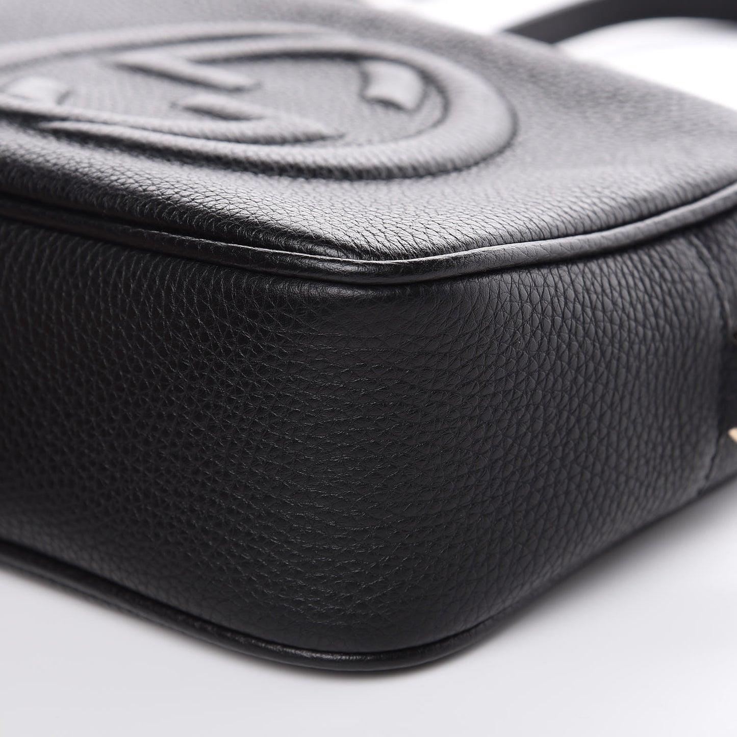 Pebbled Calfskin Small Soho Disco Bag Black