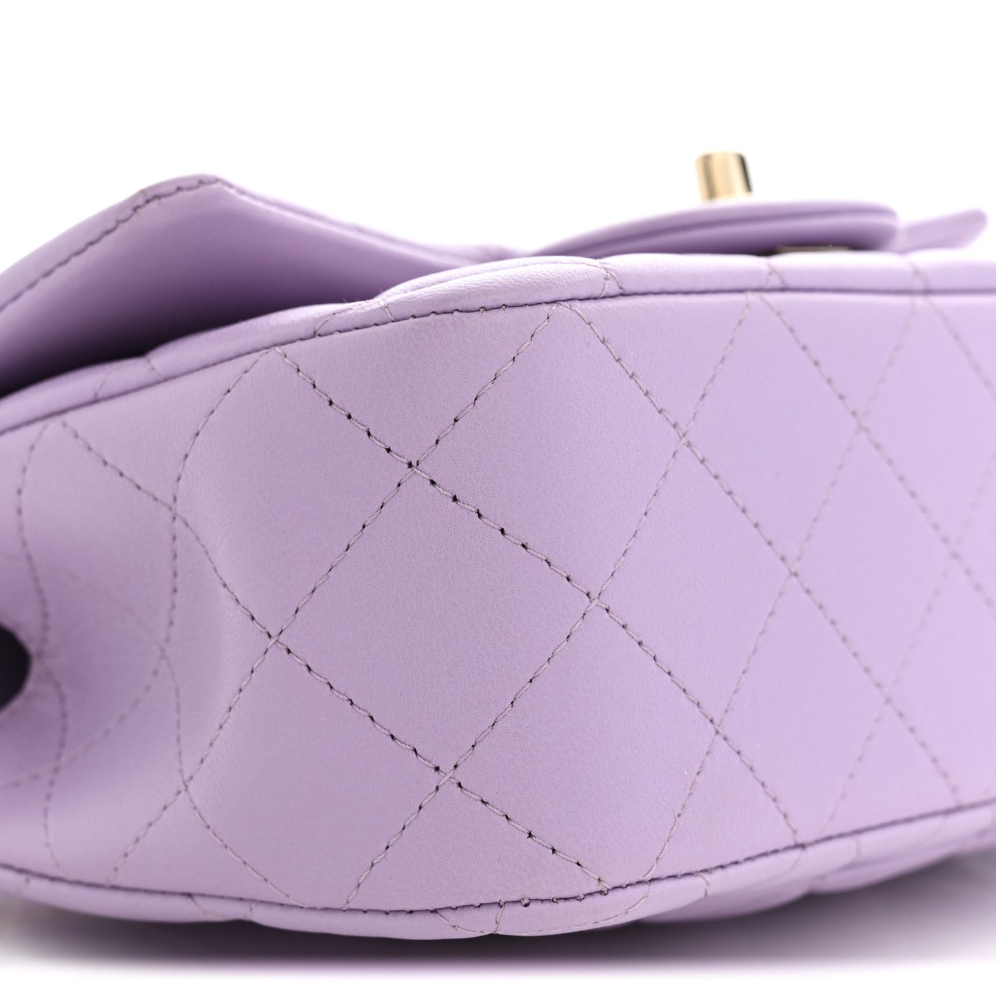 Lambskin Quilted Mini Top Handle Rectangular Flap Light Purple