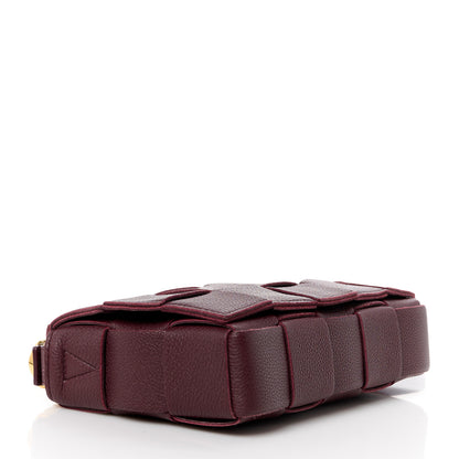 Bottega Veneta Grained Calfskin Maxi Intrecciato Cassette Crossbody Bag Bordeaux 4 of 13