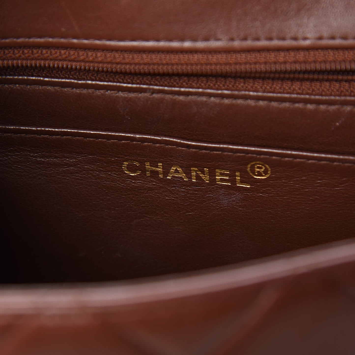 Lambskin Quilted Medium Single Flap Bag Brown