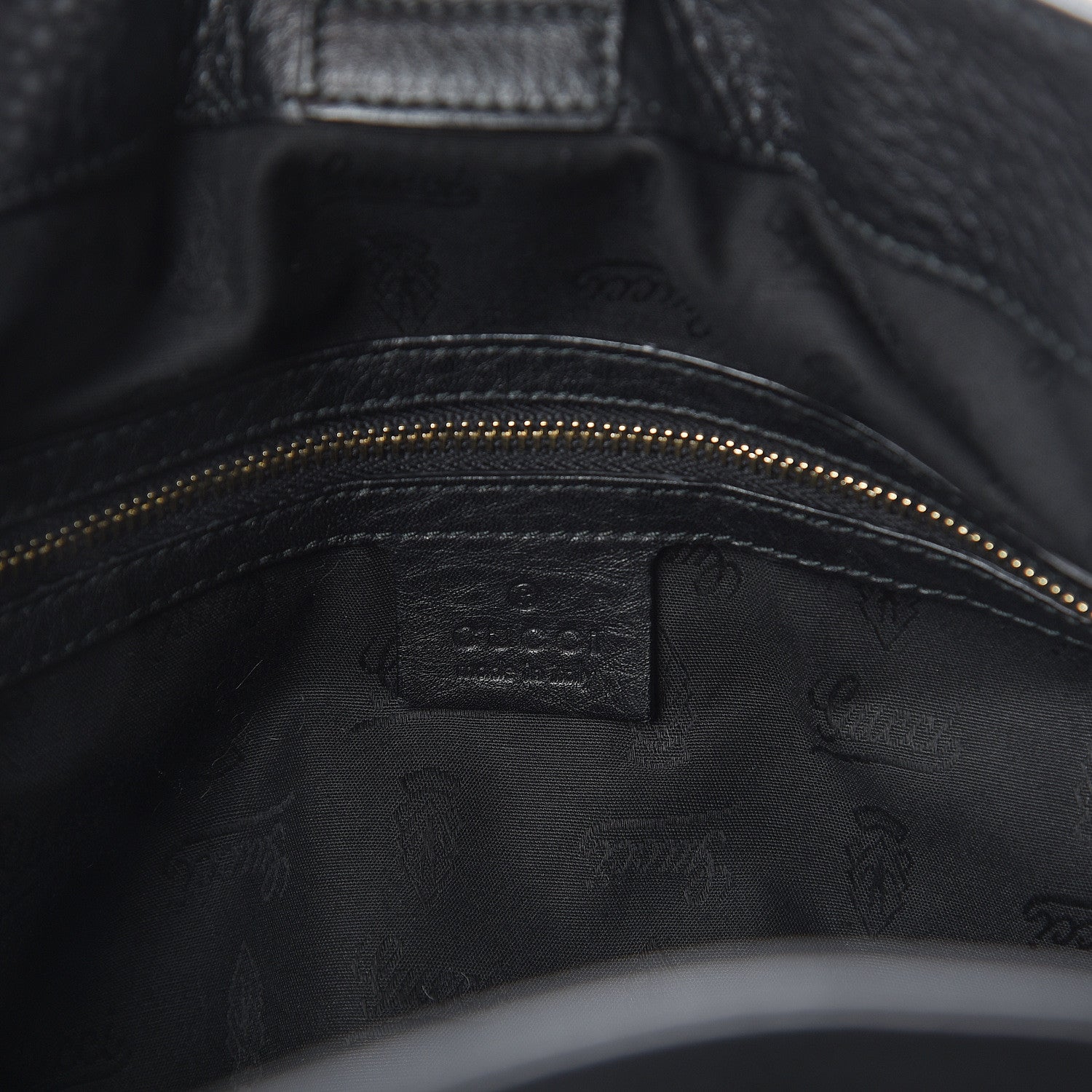 Gucci Pebbled Calfskin Medium Heritage Shoulder Bag Black 5 of 8