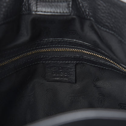 Gucci Pebbled Calfskin Medium Heritage Shoulder Bag Black 5 of 8