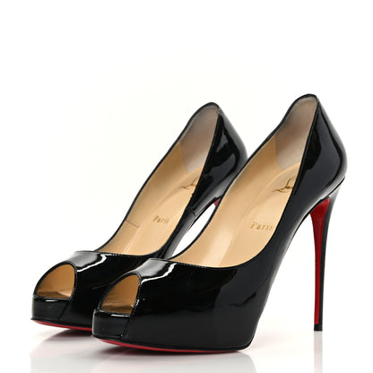 Christian Louboutin Patent New Very Prive 120 Pumps 39 Black Red 3 of 9