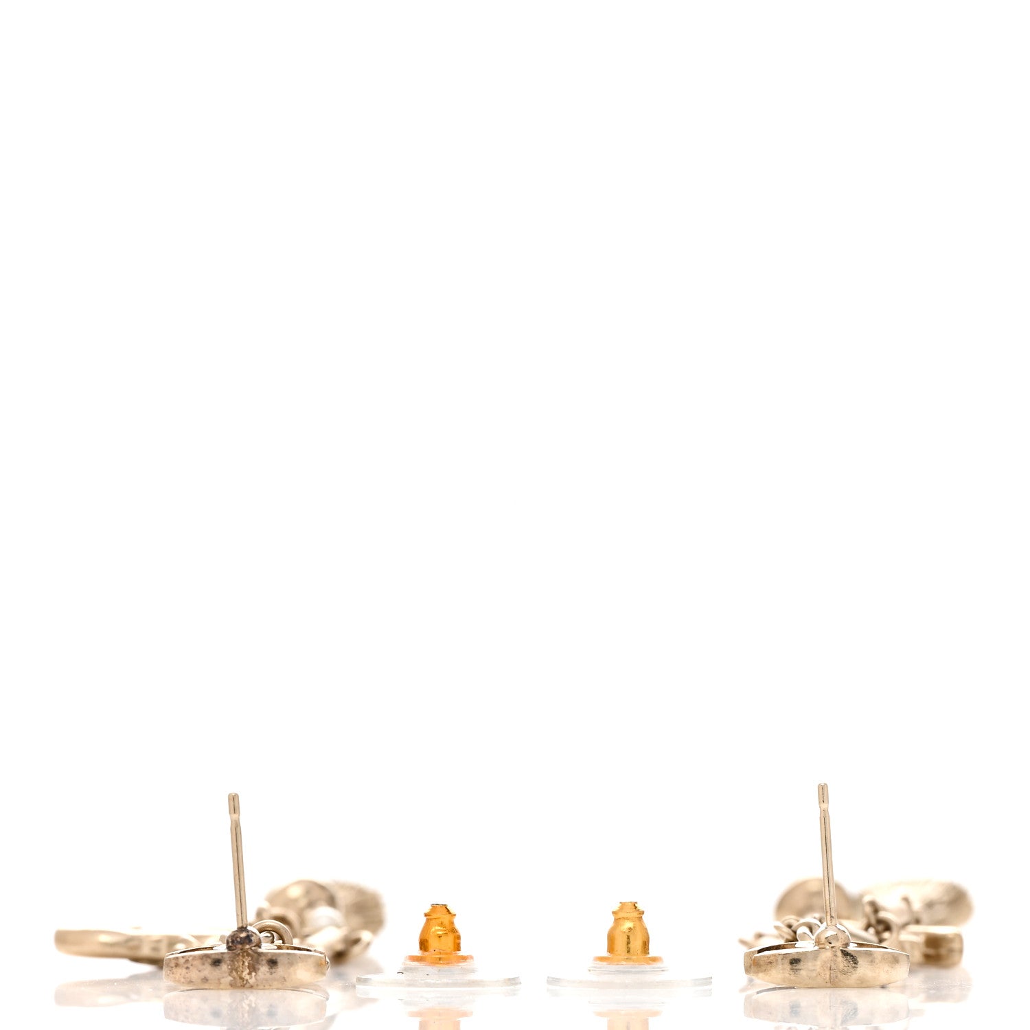 Chanel Pearl Lion CC Drop Earrings Gold 3 of 4