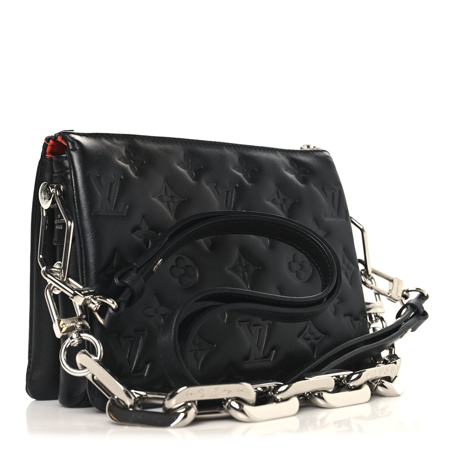 Lambskin Embossed Monogram Coussin BB Black