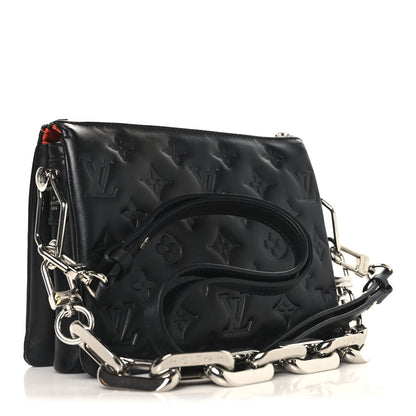 Louis Vuitton Lambskin Embossed Monogram Coussin BB Black 3 of 11
