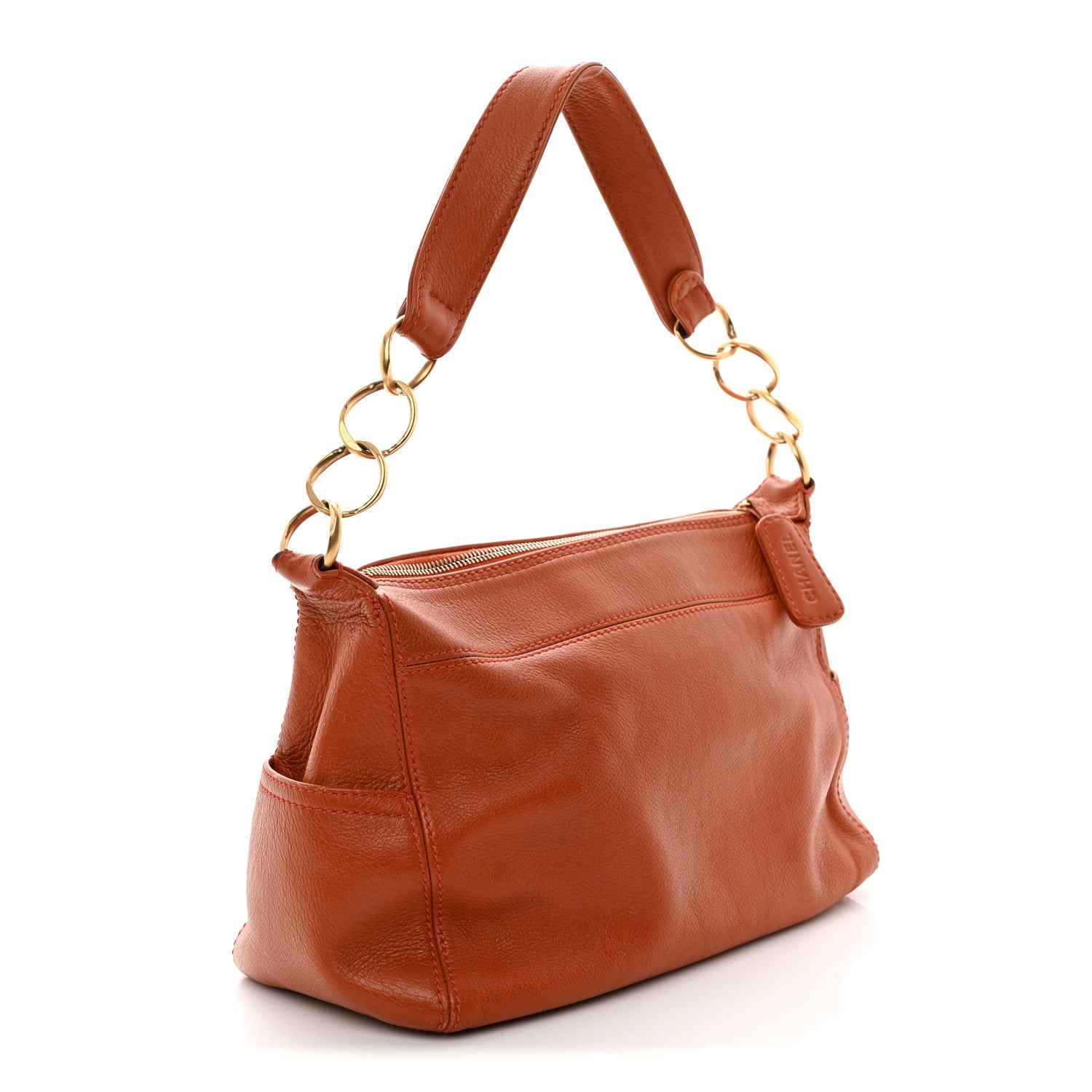 Chanel Calfskin Timeless CC Shoulder Bag Orange 3 of 17