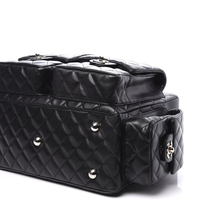 Chanel Calfskin Quilted Large Cambon Multipocket Reporter Black White 6 of 9