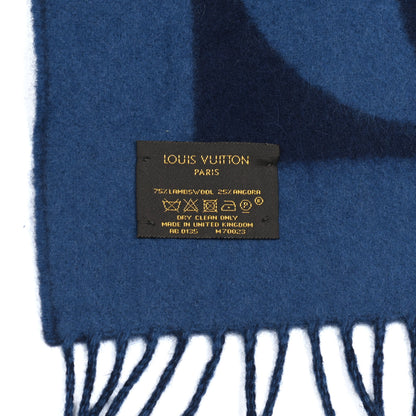 Louis Vuitton Lambswool Angora Cardiff Scarf Blue 4 of 4