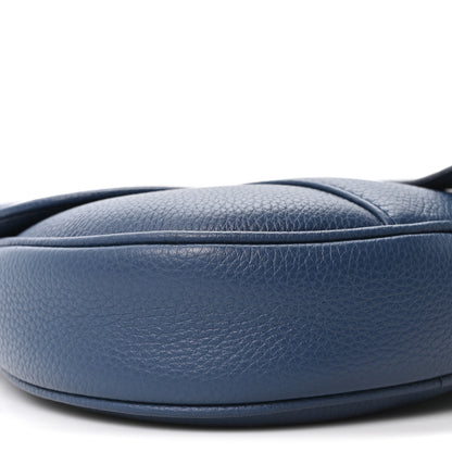 Christian Dior Grained Calfskin Mens Saddle Bag Navy Blue 9 of 10