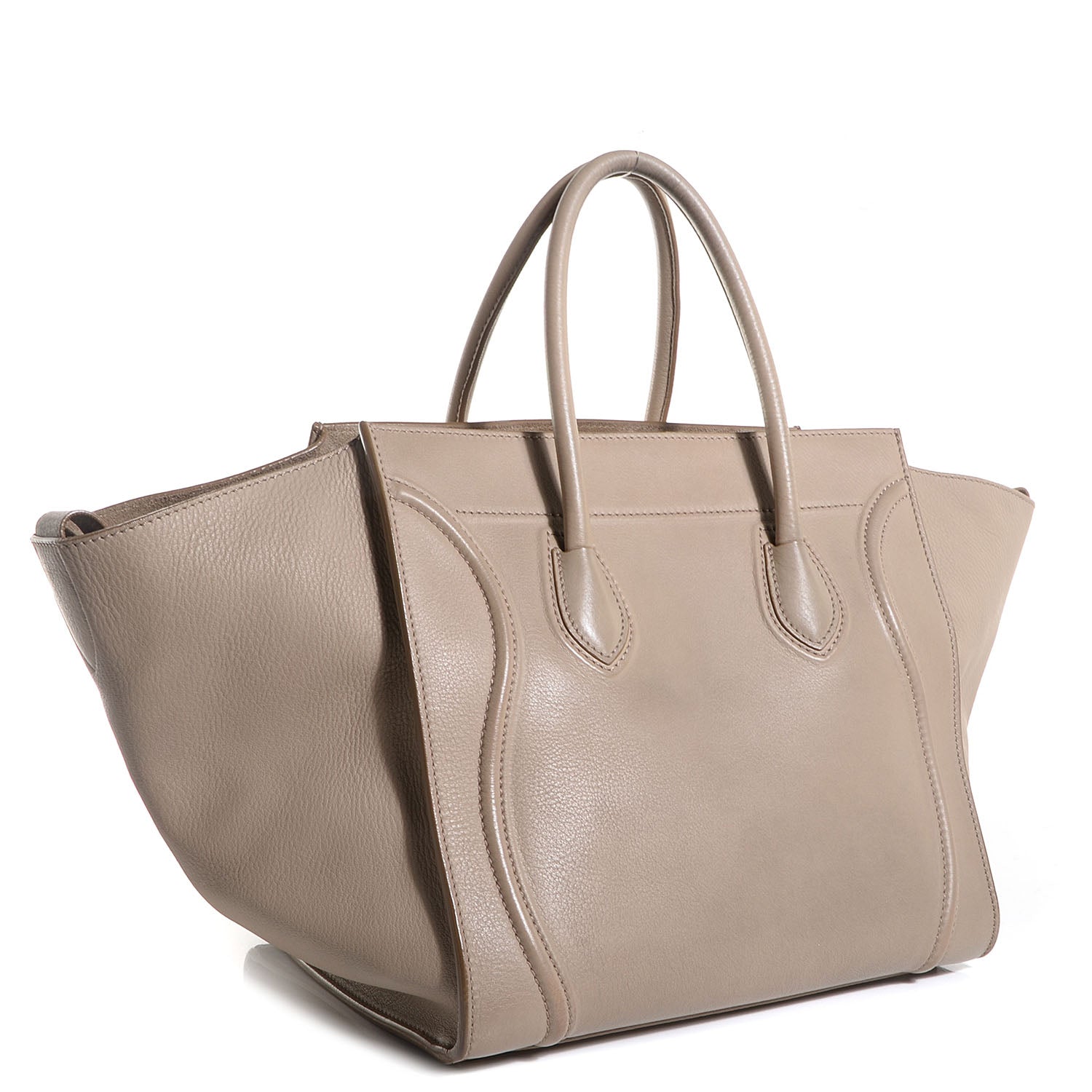 Celine Supple Calfskin Medium Phantom Luggage Beige 3 of 9