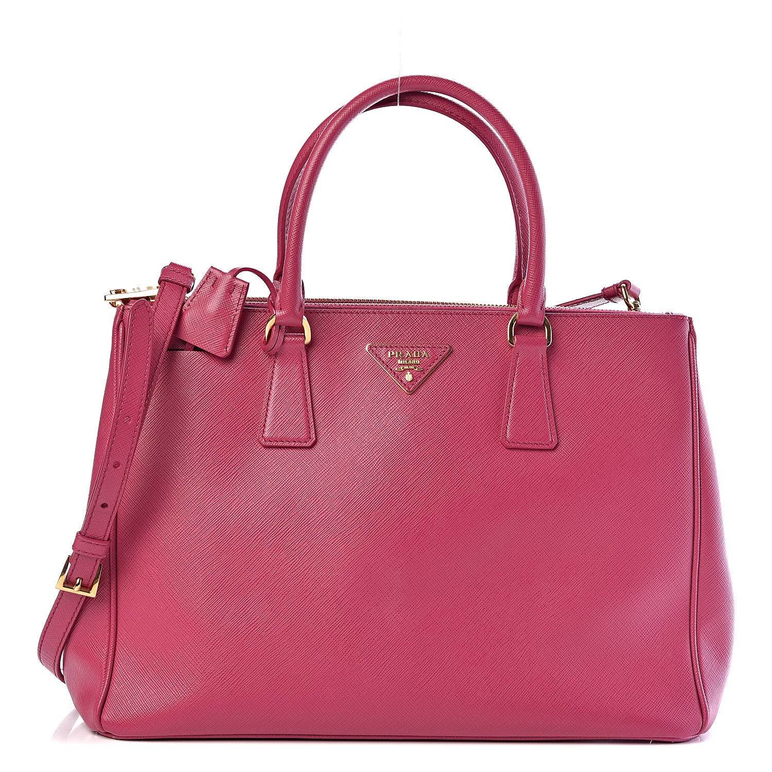 Prada Saffiano Medium Galleria Double Zip Tote Fuxia 1 of 11