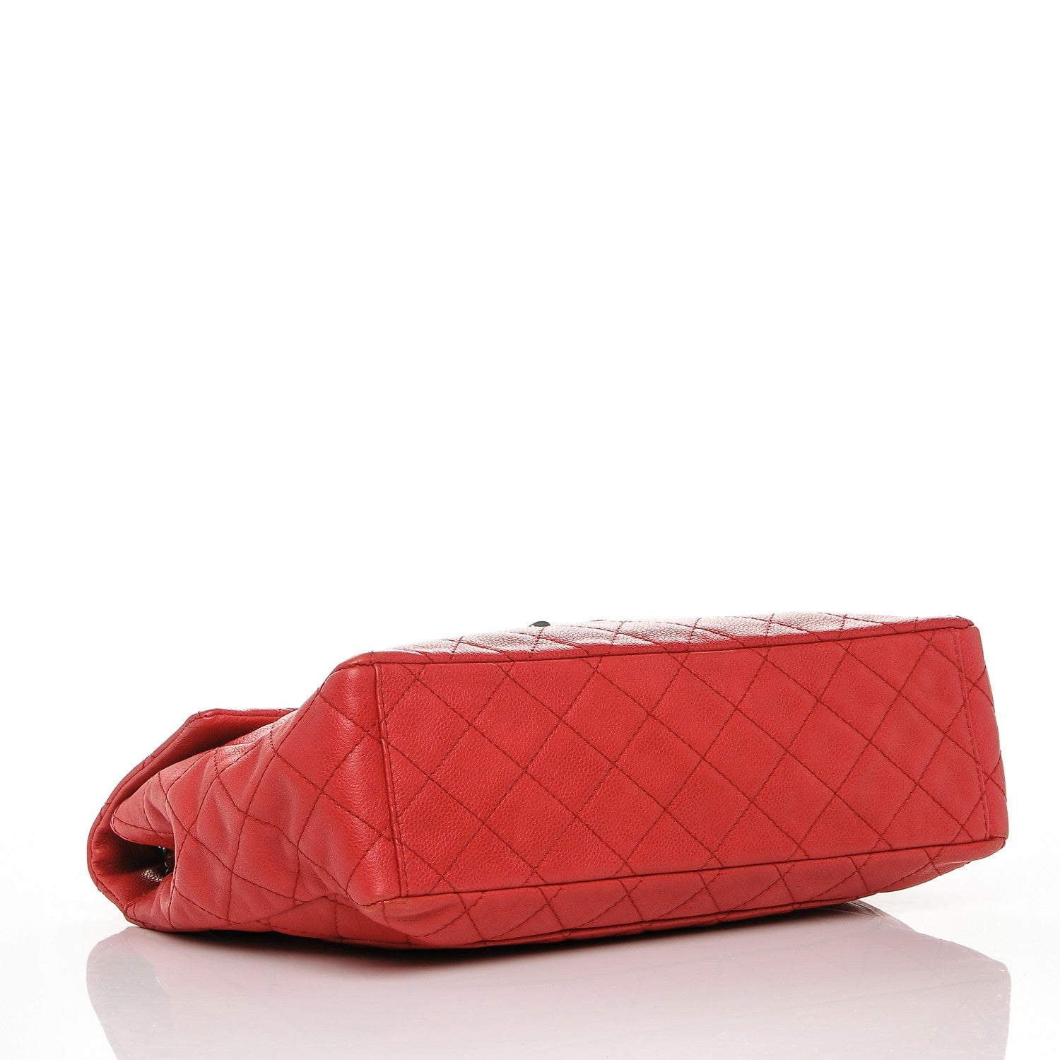 Chanel Washed Caviar Quilted Maxi Single Flap Fuchsia 4 of 7