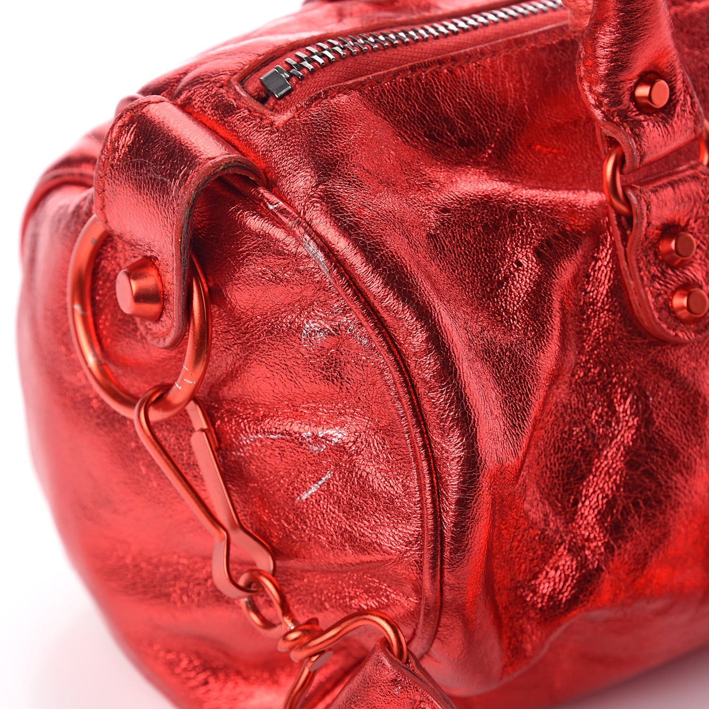 Metallic Agneau Classic Hardware Twiggy Red