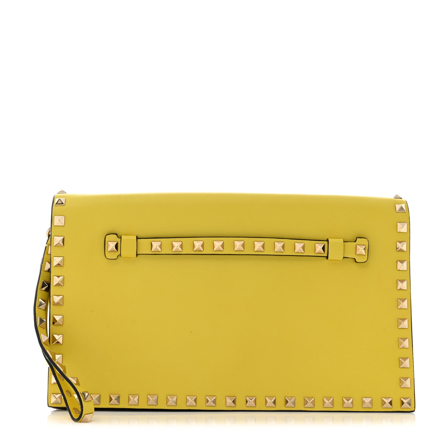 Valentino Garavani Nappa Rockstud Wristlet Clutch Naples Yellow 1 of 9