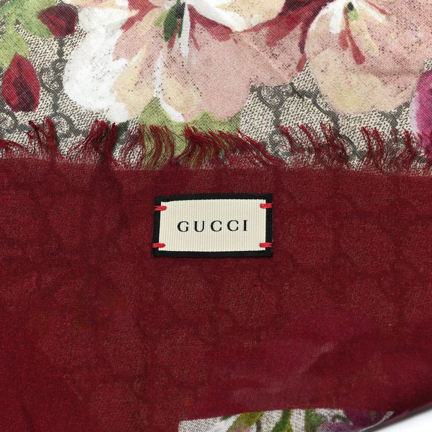 Modal Silk GG Monogram Gery Square Scarf Lacquer Light Brown