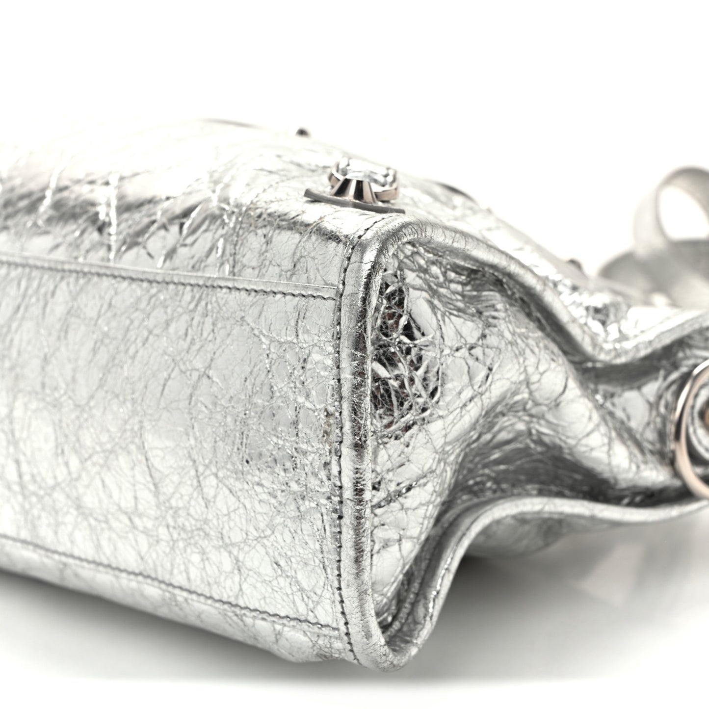 Metallic Agneau Silver Hardware Small Le City Silver