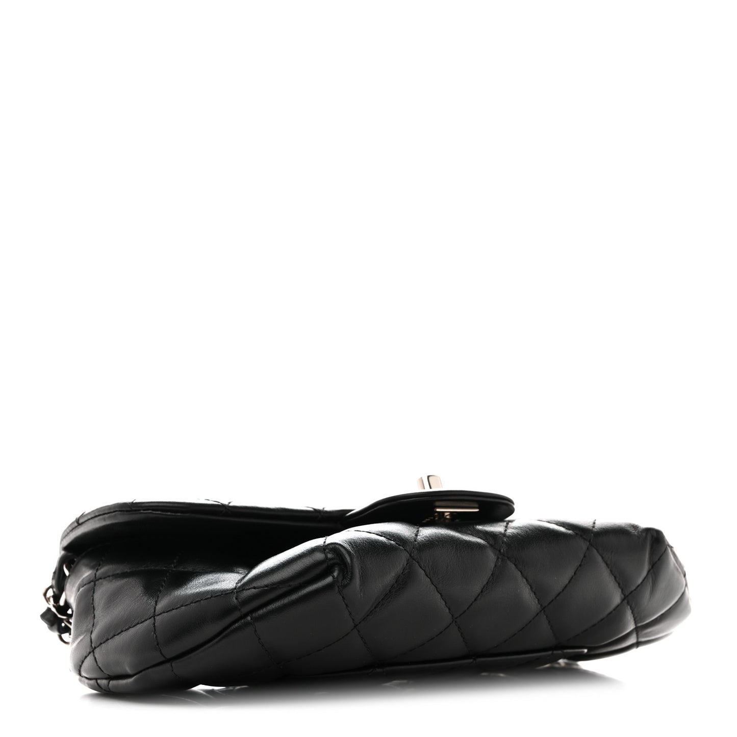 Calfskin Quilted CC Uniform Flap Belt Bag Black