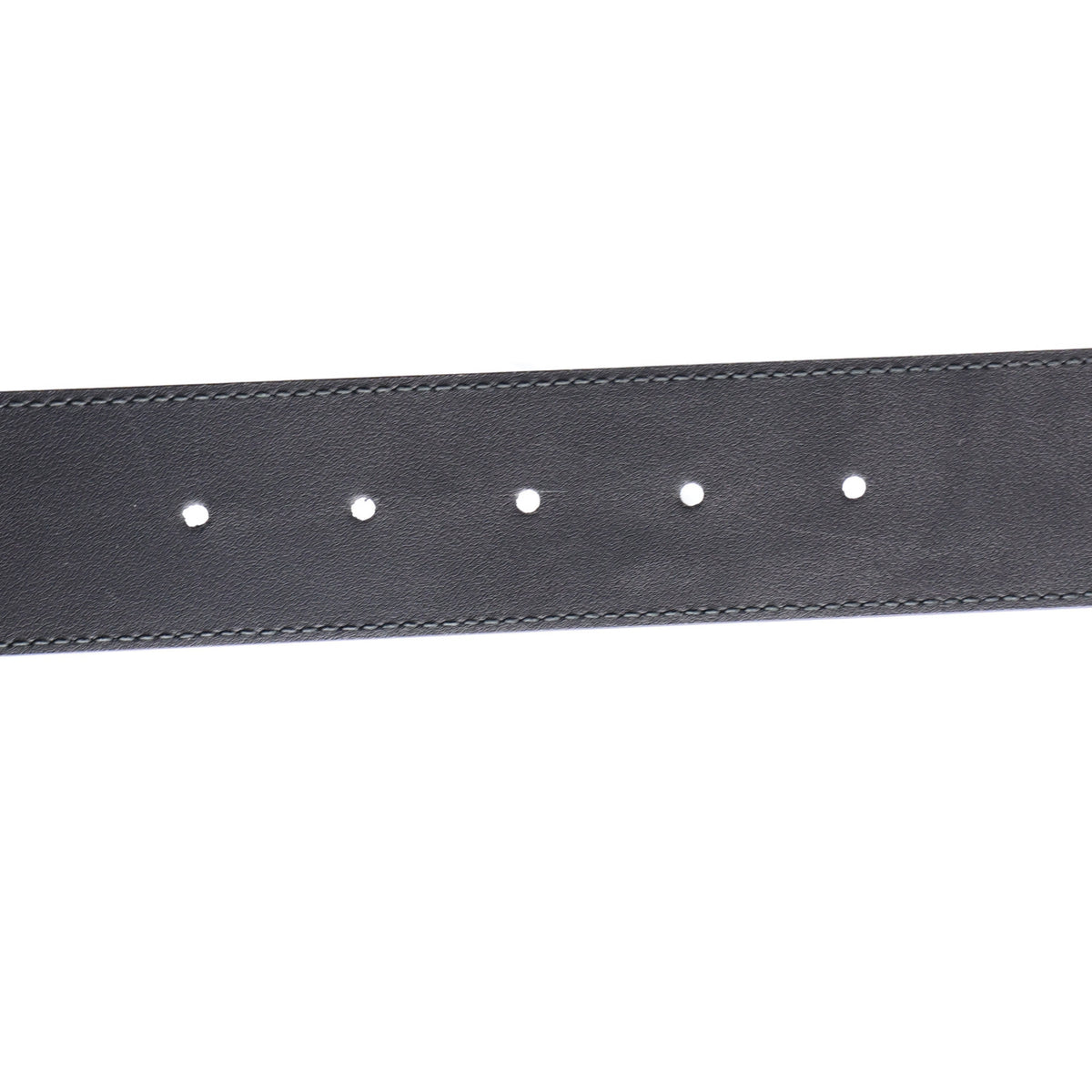 Moon Calfskin Pearl Double G Belt 75 30 Black Cream