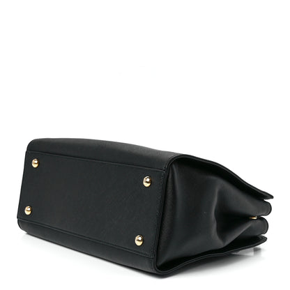 Salvatore Ferragamo Saffiano Small Beky Tote Black 11 of 13